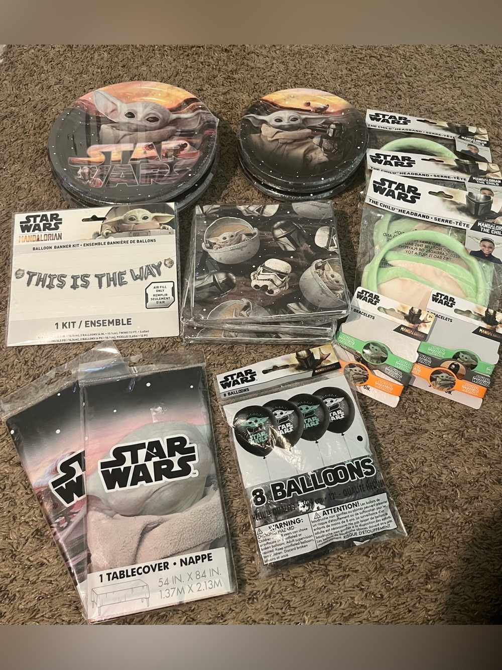 🆕 Star Wars The Mandalorian Baby Yoda Party Lot